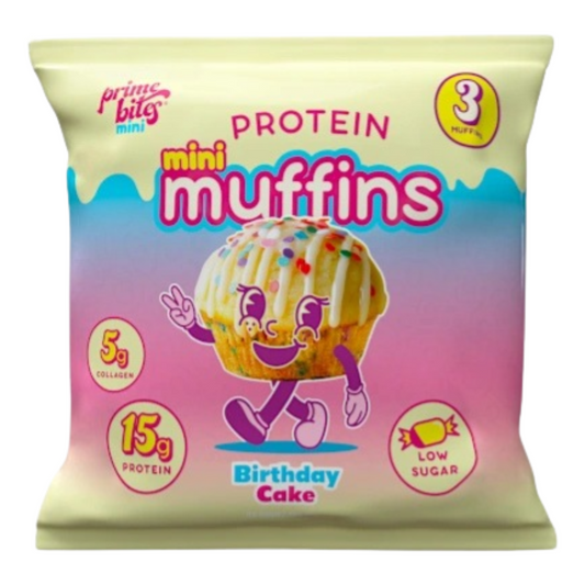 Prime Bites Birthday Cake Mini Protein Muffins