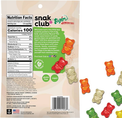 Snak Club Tajin Chili Lime Gummy Bears